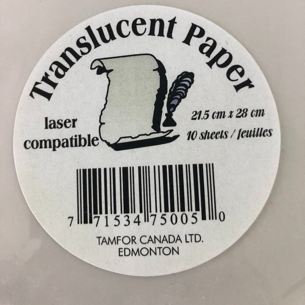 10 Blank Sheets Translucent Velum Paper - Art Crafts, Tracing, Invitations, Card